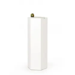 Hexagon plinth, white