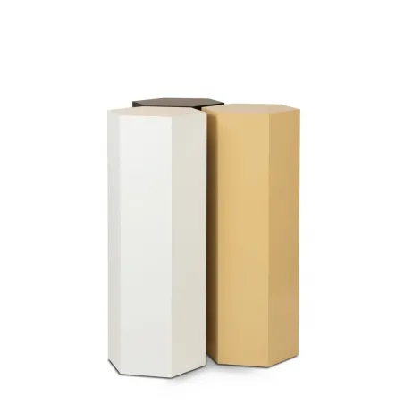 Hexagon plinth, white