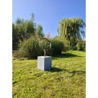 Pedestal belgian bluestone, sanded, mitred, bespoke