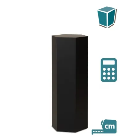 Hexagon plinth, black
