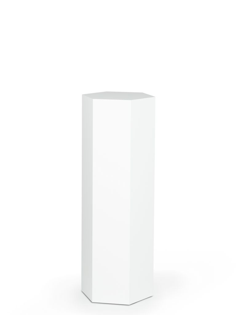 Hexagon plinth, white