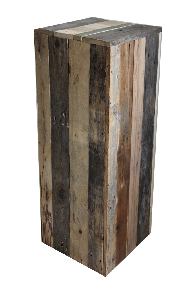 Recycled wood plinth